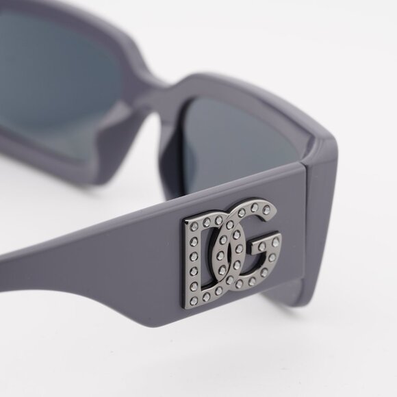 Dolce & Gabbana DG4447B 30906G Sunglasses Grey Rectangle Frame, Grey Lenses - Picture 5 of 10